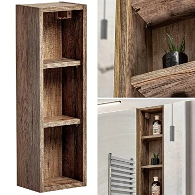 Abbildung von Lomadox Badregal PUEBLA 56, Regal Hängeregal Regalschrank in Vintage Oak, B/H/T ca. 20/65/15 cm