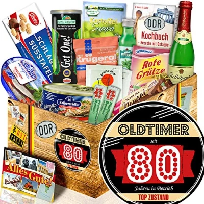 Abbildung von Oldtimer 80 Geschenke 80ten Geburtstag Ossi Spezialitäten
