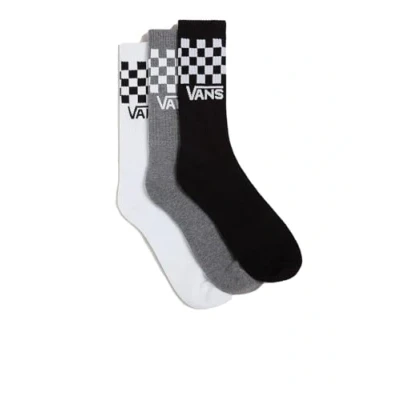 Abbildung von Vans Classic Check CREW 3 PACK Socken, Herren, Größe: 42.5 47, Black white