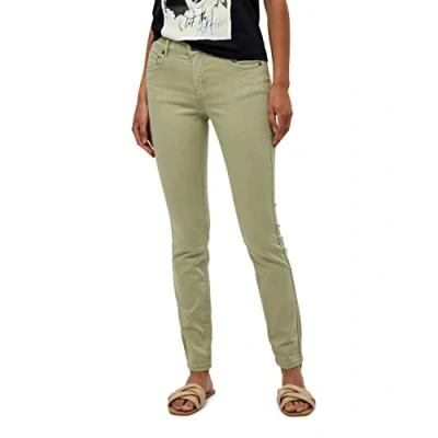 Abbildung von Desires Lola Garment Dye Midwaist Damen Jeans Größe 26 Grünes Stretch Mittel Tailliert Jeanshose Mit Enger Passform Allseitige Hose Taschen
