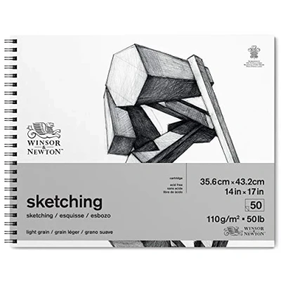 Abbildung von Winsor &amp; Newton 6672008 Skizzenpapier, Extra Weiß, 35,6 x 43,2 cm, 50 Blatt Spiralblock