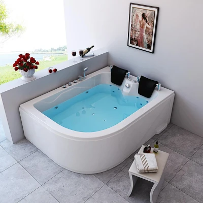 Abbildung von HOME DELUXE Whirlpool Badewanne Indoor BLUE OCEAN XL 180 x 120 cm Links, Eckwanne, 2 Personen