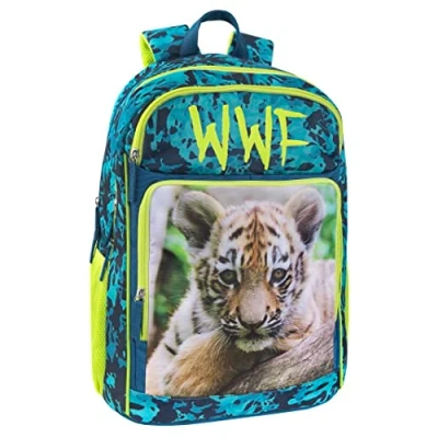 Abbildung von WWF Mittelgroßer Fotografie Rucksack für Kinder und Jugendliche, mit gepolstertem verstärktem Rücken, verstellbaren Schultergurten Hauptfach + Fronttasche Reißverschluss, 32 x 21 43