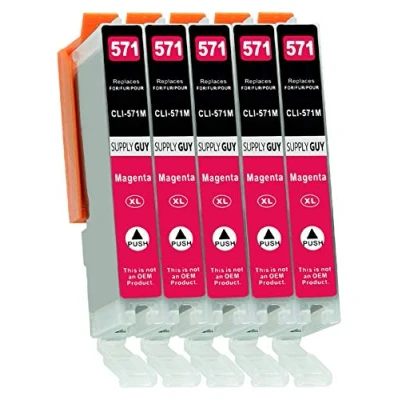 Abbildung von Supply Guy 5 XL Druckerpatronen mit Chip kompatibel Canon CLI 571 Magenta für Pixma MG5700 MG5750 MG5751 MG6800 MG6850 MG7750 TS5000 TS5050 TS5055 TS6050 TS8050 TS9050 TS9055 und weitere