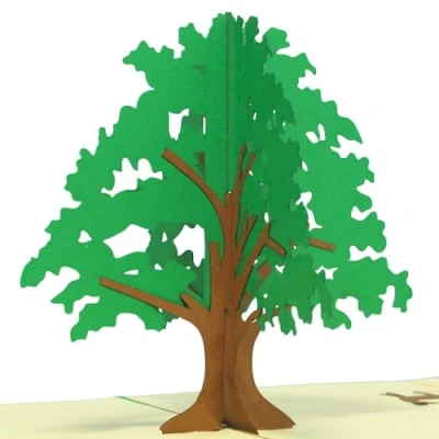 Abbildung von LINPopUp®, LIN17183, Pop Up Karte Baum Natur 3D Glückwunschkarte Der des Lebens grün, N50