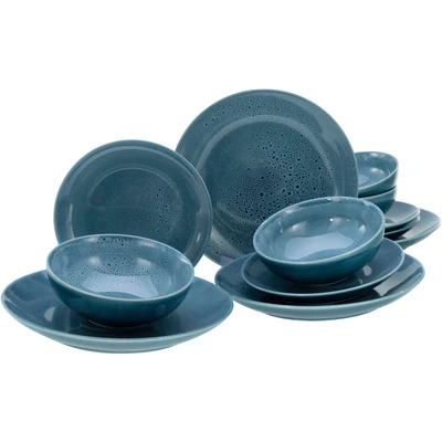 Abbildung von CreaTable Tafelservice &quot;Geschirr Set Reactive Nostalgic&quot;, (Set, 12 tlg., Teller für 4 Personen), Service, jedes Stück ist ein Unikat, Teile, Personen