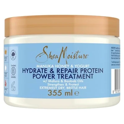 Abbildung von SheaMoisture Manuka Honey &amp; Yoghurt Hydrate Repair Protein Power hair Mask Treatment sulphate silicone free for extremely dry, brittle curly 355 ml