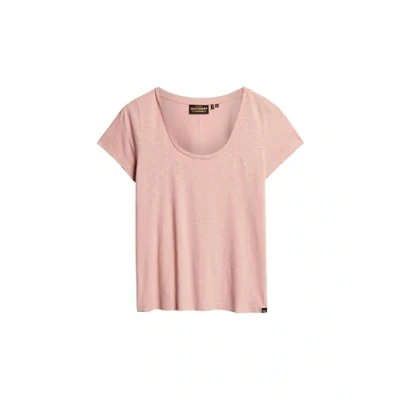 Abbildung von Superdry Scoop NECK Tshirt basic, Damen, Größe: 34, Light lavender purple