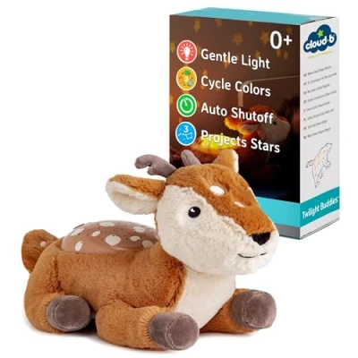 Abbildung von Cloud B Calming Nightlight Star Projector Gentle Brightness 3 Farben Sternbilder Auto Shutoff Twilight Buddies Fawn
