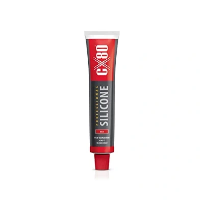 Abbildung von CX80 Hochtemperatur Silikon rot Dauerelastische Versiegelung Für Temperaturen von 65C bis +380 Bauwesen, KFZ und Industrie Beständig gegen Öle, Benzin Fette 80ml Tube