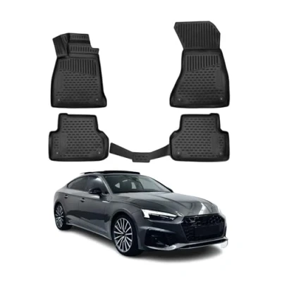 Abbildung von OMAC Gummimatten Fußmatten kompatibel mit Audi A5 F5 Sportback 2016 2024 TPE Schwarz 4X