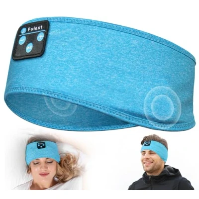 Abbildung von Fulext Schlafkopfhörer Bluetooth, Stirnband weicher elastischer bequemer Stirnbandkopfhörer, Geschenke für Männer, Frauen, Teenager, Vater, Muttertag, Geburtstag