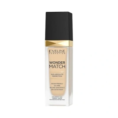 Abbildung von Eveline Cosmetics Wonder Match Luxus Adaptive Foundation Farbton Nr. 45 Honey Vegan, Ölfrei, Perfekte Deckkraft &amp; 24H Makelloses Finish, 30ml