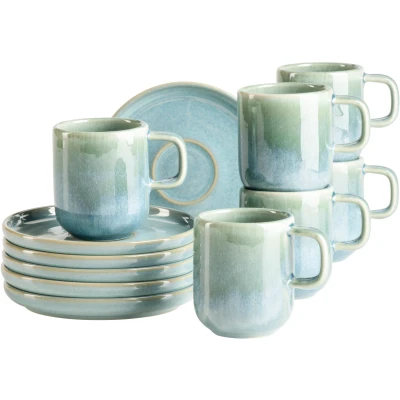 Abbildung von MÄSER Espressotasse &quot;Cordelia, Espressotassen Set, aus Steinzeug&quot;, (Set, 12 tlg.), 12er bestehend 6 Tassen und Untertassen