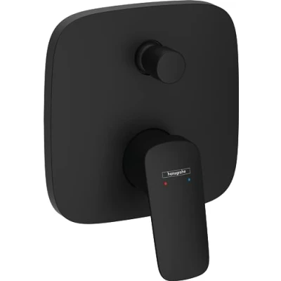 Abbildung von hansgrohe Logis Badewannenarmatur Unterputz für 2 Verbraucher mit Sicherungskombination nach EN1717, Mischbatterie Badewanne iBox universal, Mattschwarz