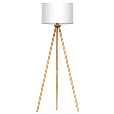 Abbildung von Tomons LED Stehlampe Stehleuchte Stativ aus Holz, mit 8W Leuchtmittel