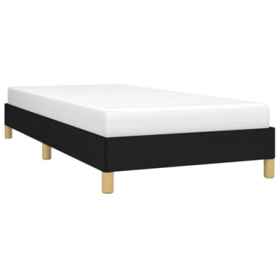 Abbildung von vidaXL Polsterbett, Bett Bettgestell mit Lattenrost, Schlafzimmerbett Einzelbett Stützbeinen, Bettrahmen Schlafzimmermöbel, Schwarz 90x200 cm Stoff