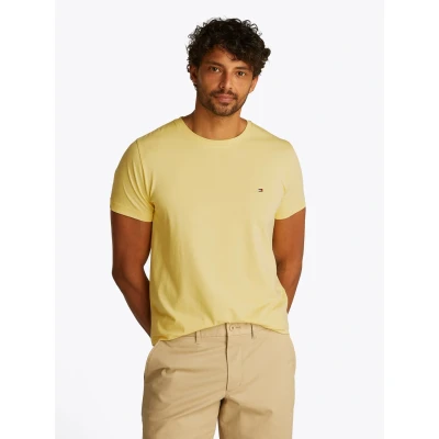 Abbildung von Tommy Hilfiger Stretch SLIM FIT TEE Tshirt basic, Herren, Größe: Small, Citronella