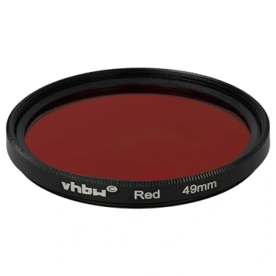 Abbildung von vhbw Universal Farbfilter rot für Kamera Objektive mit 49mm Filtergewinde Rotfilter