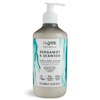 Abbildung von I Love Naturals Bergamot &amp; Seaweed Hand Body Lotion, Essential Oils Of Orange Basil, Crafted With Ingredients Such as Shea Butter, 100% Recycled Bottle Vegan Friendly 500ml