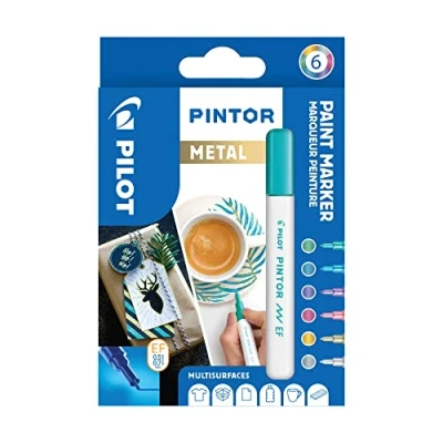 Abbildung von Pilot Pintor Metal, 6 Stück(e), Blau, Gold, Grün, Pink, Silber, Violett, Feine Spitze, Gemischte Farben, Rund, 2,3 mm