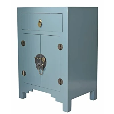 Abbildung von Chinesischer Hochzeitsschrank Nachtschrank China Nachtkonsole Blau Nachtkommode Orient 45cm mya044 Palazzo Exklusiv