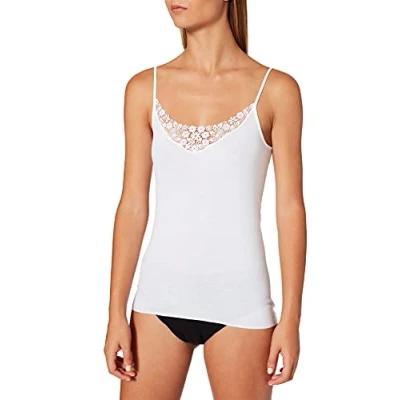 Abbildung von Calida Spaghettitop Unterhemd/shirt, Damen, Größe: Small, White