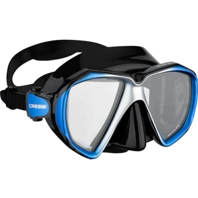 Abbildung von Cressi Unisex Erwachsene Liberty Duo Tauchmasken, Schwarz/Blau/Silber, Uni