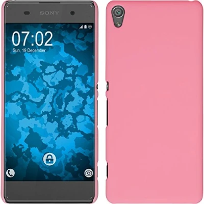 Abbildung von PhoneNatic case kompatibel mit Sony Xperia XA Hülle rosa gummiert Hard + 2 Schutzfolien