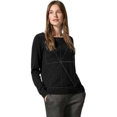 Abbildung von Cecil MIT Glitzerdetails Strickpullover, Damen, Größe: Medium, Schwarz