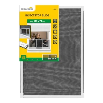 Abbildung von SCHELLENBERG Insektenschutz Fensterrahmen &quot;Insektenschutz Schiebefenster, Fliegengitter&quot;, aus Fiberglasgewebe, ohne bohren, 75 x 100 193 cm, 50813
