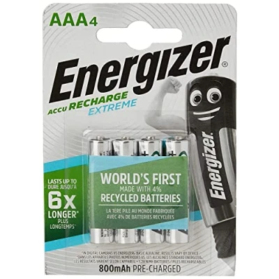 Abbildung von Energizer Original Akku Extreme Micro AAA (800mAh, 1,2 Volt, vorgeladen 4 er Pack)