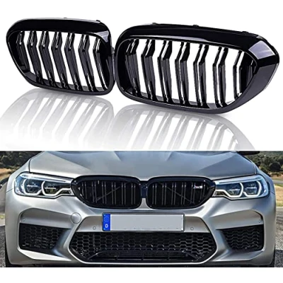 Abbildung von Gangying G30 Kühlergrill, G31 Nieren schwarz passend für BMW 5er Grill 2017 2020 Doppellamellen glänzende Grills
