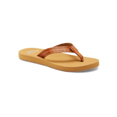 Abbildung von Roxy Porto Motif Zehentrenner, Damen, Größe: 36, Tan Leder und textil