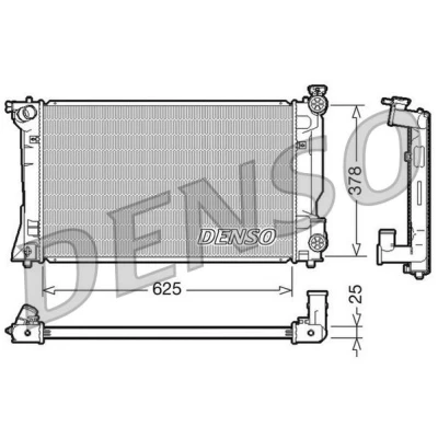 Abbildung von DENSO DRM50035 Kühler, Motorkühlung Aluminium 625 378 25 TOYOTA: Avensis II Kombi, Schrägheck, Limousine