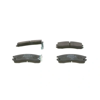 Abbildung von BOSCH 0 986 493 790 Bremsbelagsatz Low Metallic mit akustischer Verschleißwarnung MAZDA: 626 III Limousine, 3 Coupe, Hatchback