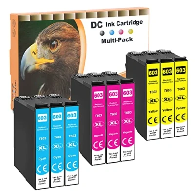 Abbildung von D&amp;C 9X Druckerpatronen Kompatibel für Epson 603 XL Workforce WF 2830 DWF 2835 2850 Expression Home XP 2100 Series 2105 3100 3105 4100 4105