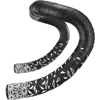 Abbildung von Supacaz Super Sticky Kush Star Fade Bar Tape, Neon Gelb, White with Black Plugs