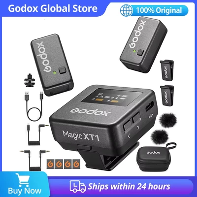 Abbildung von GODOX Magic XT1 2,4 GHz kabelloses Mikrofonsystem max. 200M LOS Range Pro Audio Behandlung UAC unterstützt digitale Audioaufnahmen