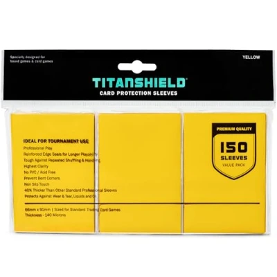 Abbildung von TitanShield Brettspiel Sammelkartenhüllen, Standardgröße, Deckschutz für MTG, Dropmix, Gelb, 150 Stück