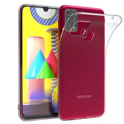 Abbildung von EAZY CASE Hülle kompatibel mit Samsung Galaxy M31 Schutzhülle Silikon, Ultra dünn, Slimcover, Handyhülle, Silikonhülle, Backcover, Durchsichtig, Klar Transparent