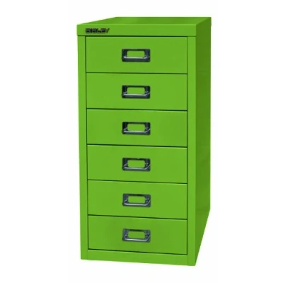 Abbildung von BISLEY MultiDrawer, 29er Serie, DIN A4, 6 Schubladen, Metall, 604 Grün, 38 x 27.9 59 cm