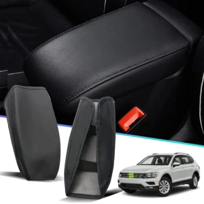 Abbildung von SHAOHAO Kompatibel mit VW Tiguan MK2 AD1 2018 2019 2020 2021 2022 2023 &amp; Seat Tarraco FR Mittelarmlehne Abdeckung Mittelkonsole Armlehnenbezug, Mittelarmlehnenabdeckung Zubehör