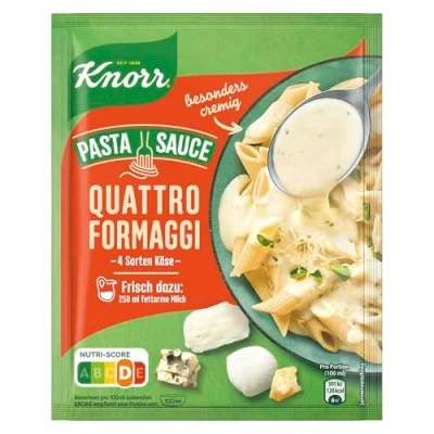 Abbildung von Knorr Spaghetteria Sauce Quattro Formaggi 4 Sorten Käse und Basilikum, 1er Pack (1 x 250 ml)