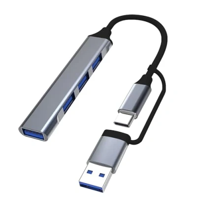 Abbildung von Lamkrtlp USB Hub, 4 Port 3.0 Hub Ultra Slim Portable Splitter for Macbook, Mac Pro/mini, iMac, Surface Pro, XPS, Notebook PC, Flash Drives, Mobile HDD, and More (2 IN 1)