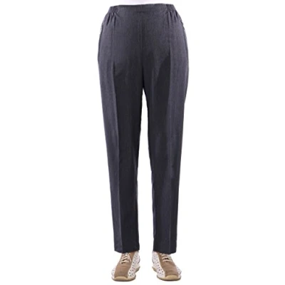 Abbildung von Eitex Damen Seniorenhose Schlupfhose mit Gummizug Kurzgröße ideal für pflegebedürftige Omas einfach anzuziehen und super pflegeleicht (36/38, dunkelgrau meliert)