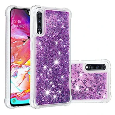 Abbildung von KBIKO zxl Kompatibel mit Samsung Galaxy A70 Glitzer Handyhülle, Glitter Hülle Leicht Flüssig Treibsand Case TPU Bumper Schutzhülle Mädchen Frauen für / A70S.Purple YBL