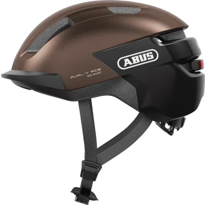 Abbildung von ABUS Fahrradhelm Purl Y ACE mit LED Licht geeignet Fahrten auf E Bike und S Pedelec Trendiger NTA Schutzhelm für Erwachsene Jugendliche Braun, Größe