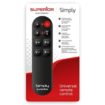 Abbildung von Simply Universal Grosstastenfernbedienung für 2 Geräte Superior Electronics SUPTLB001
