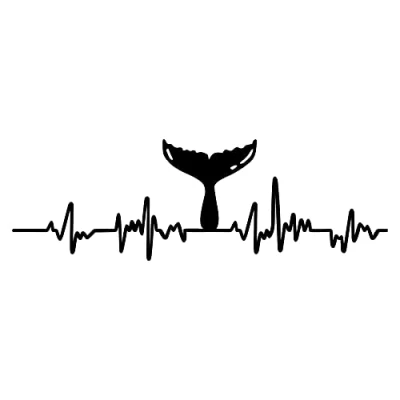 Abbildung von Aufkleber Herzschlag Tiere Breite 27cm Lifeline Heartbeat Deko Sticker Selbstklebend für Auto Kühlschrank Laptop Autoaufkleber K150 (Schwarz Glanz, 26 Wal)